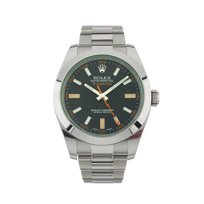 Lot 169 - Rolex, a stainless steel Oyster Perpetual Milgauss bracelet watch