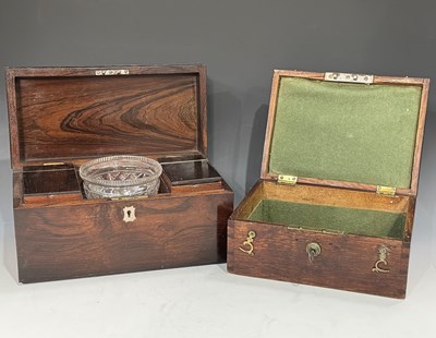 Lot 222 - A Victorian rosewood tea caddy, the hinged...