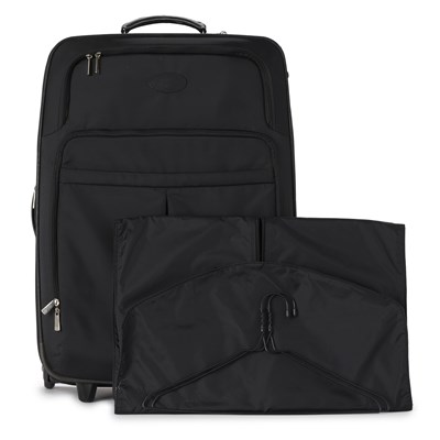 Lot 318 - Mulberry, a large rolling suitcase w/garment case and pouch.
