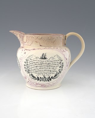 Lot 623 - A Sunderland lustre jug, inscribed 'Shields...