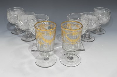Lot 207 - A set of four Regency style diamond cut glass...