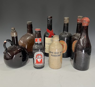 Lot 285 - A Victorian amber glass flask, electroplate...