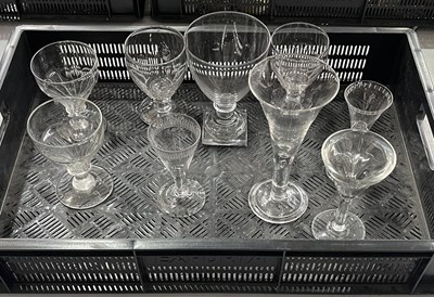 Lot 49 - A collection of English drinking glasses,...