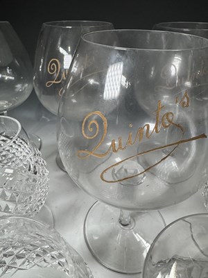 Lot 45 - Four Waterford brandy balloons, diamond cut,...