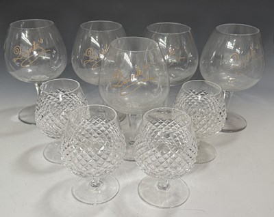 Lot 45 - Four Waterford brandy balloons, diamond cut,...