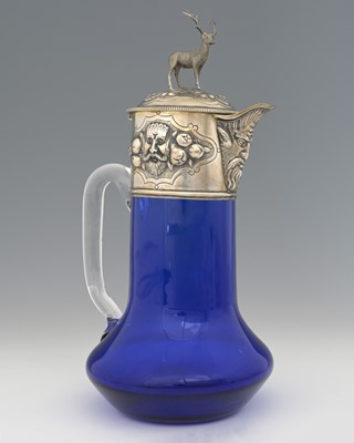 Lot 378 - A Victorian silver-mounted glass claret jug,...
