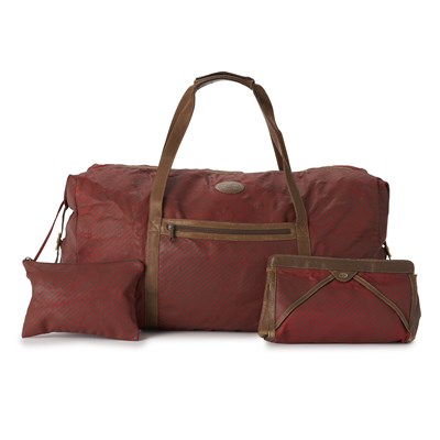 Lot 251 - Gucci, a collapsible vintage holdall with pouch and matching toiletry bag.