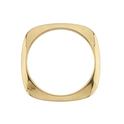 Lot 68 - Tiffany & Co., an 18ct gold Cushion Square bangle bracelet