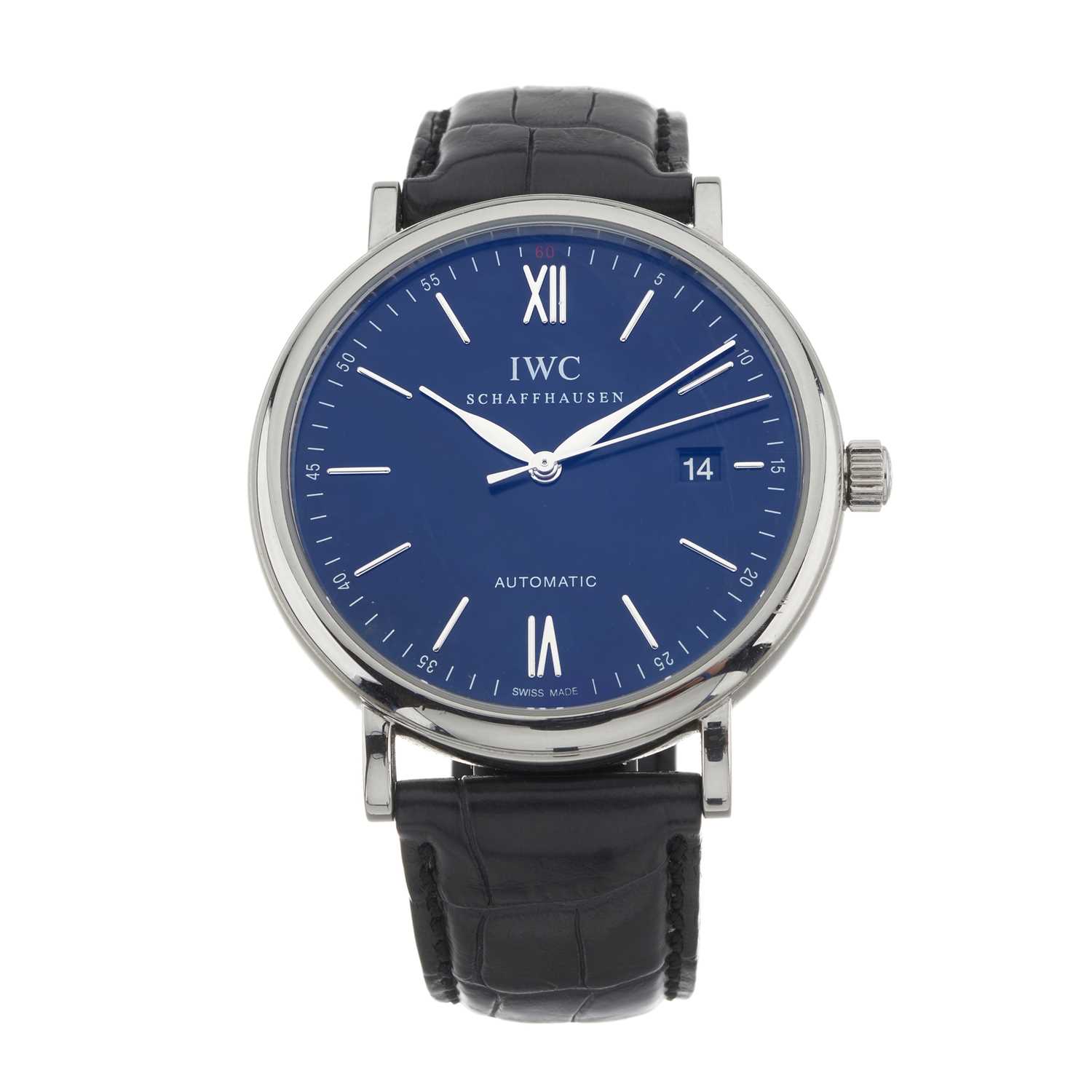 Lot 154 - IWC, a stainless steel Portofino wrist watch