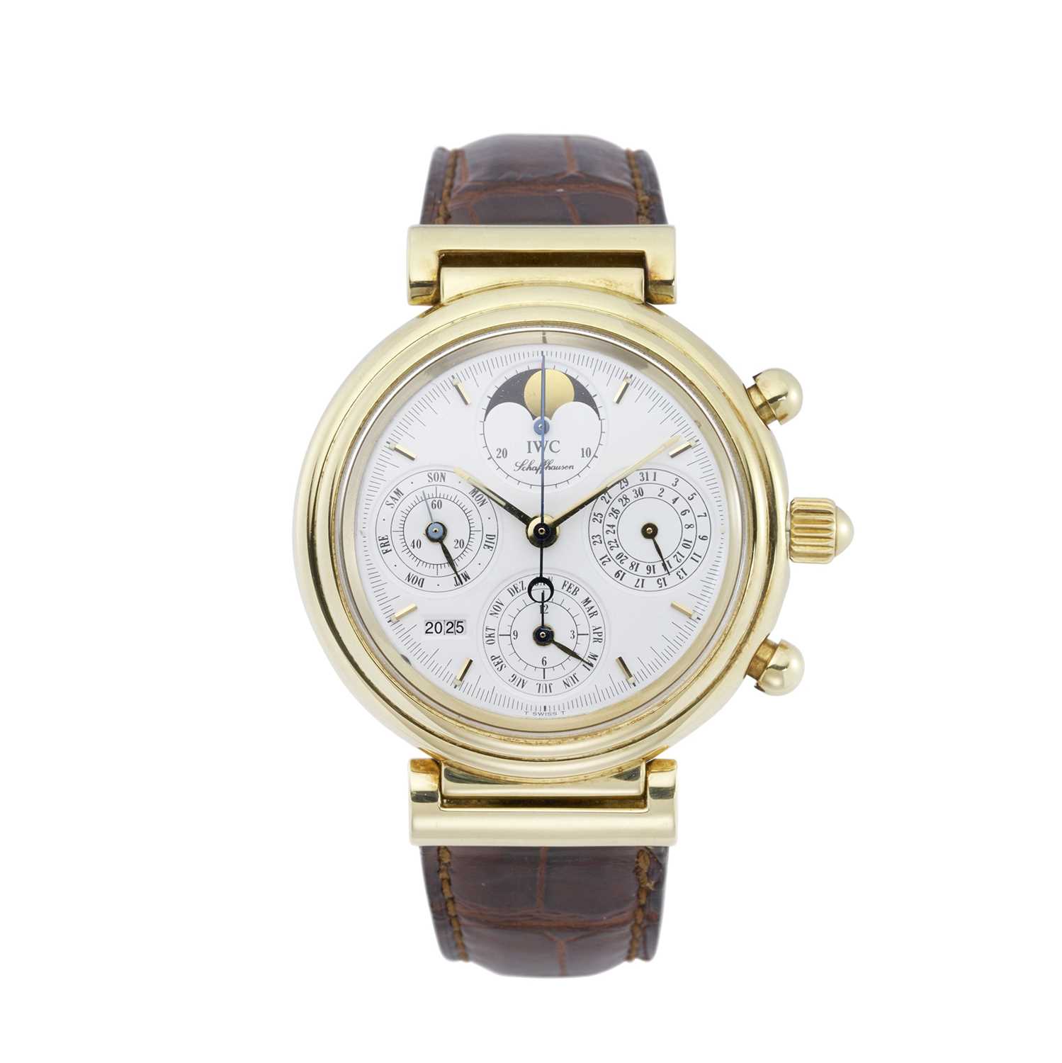 155 - IWC, an 18ct gold Da Vinci Perpetual Calendar wrist watch