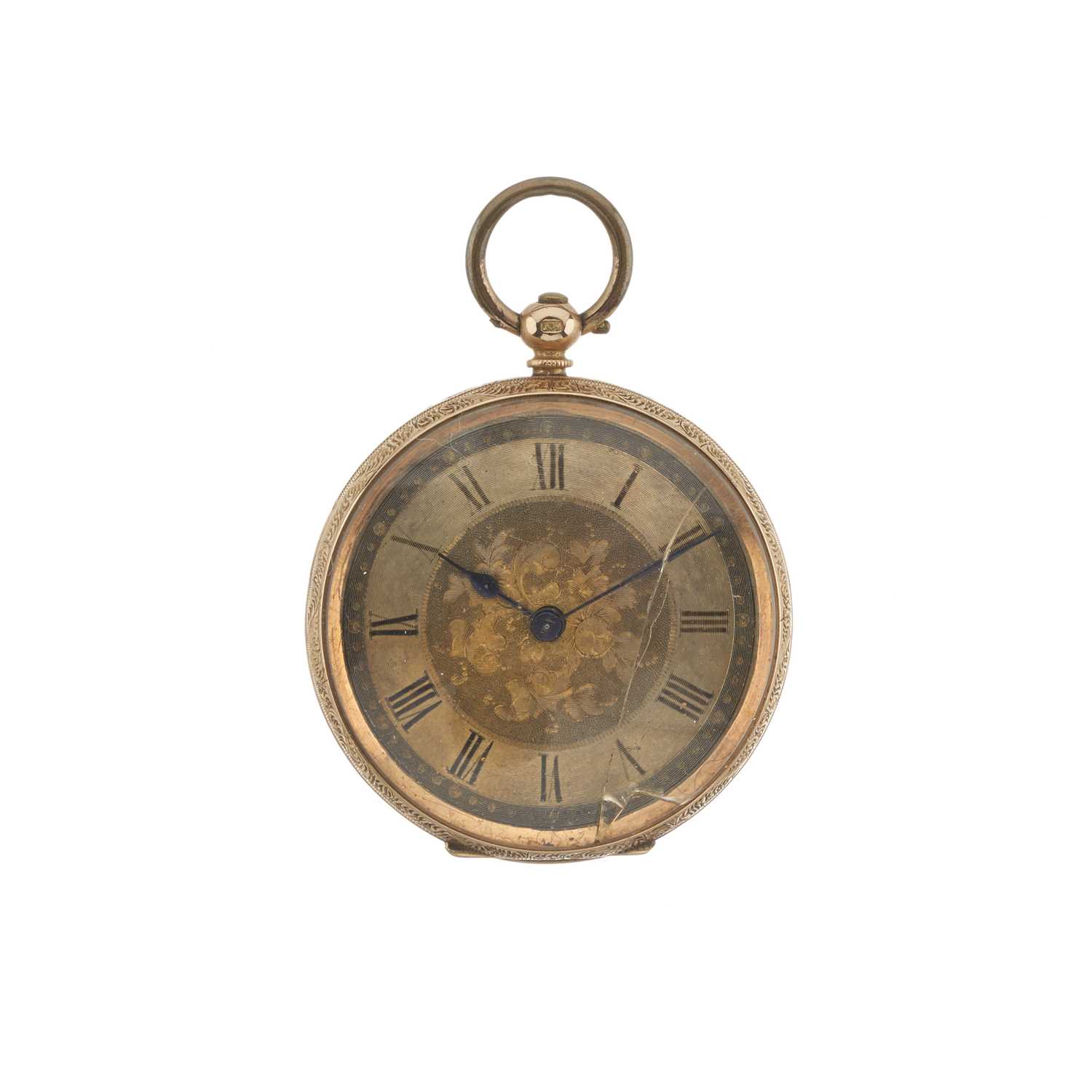 Lot 192 - A yellow metal fob watch
