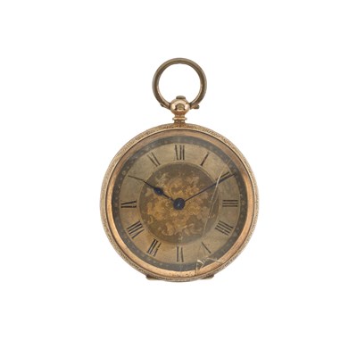 Lot 192 - A yellow metal fob watch