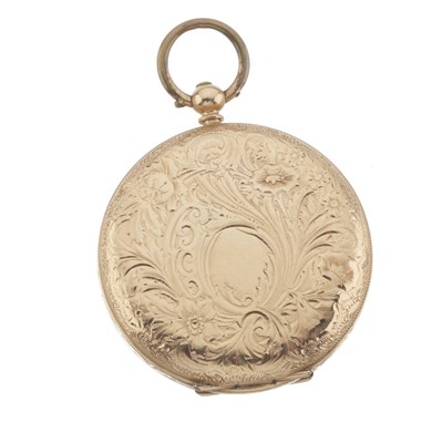 Lot 192 - A yellow metal fob watch