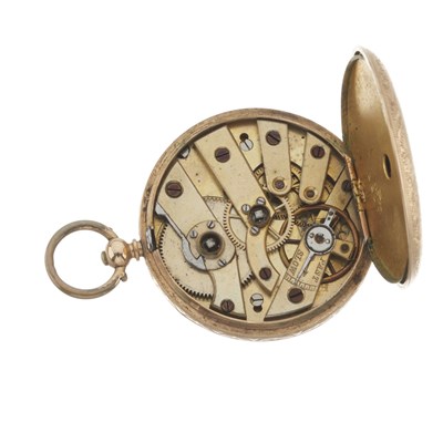 Lot 192 - A yellow metal fob watch