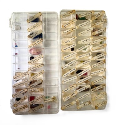 Lot 463 - Two partitioned cases of loose gemstones
