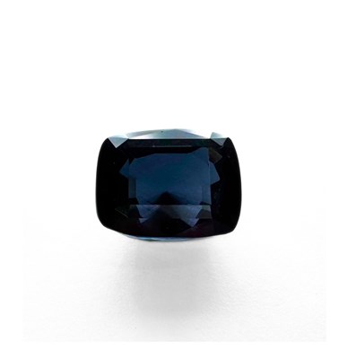 Lot 446 - A natural rectangular cushion-cut blue spinel