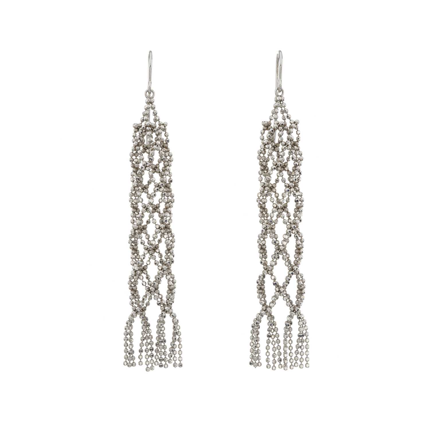 Lot 75 - Tiffany & Co., a pair of 18ct gold tassel drop earrings