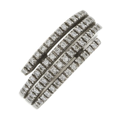 Lot 135 - An 18ct gold diamond band ring