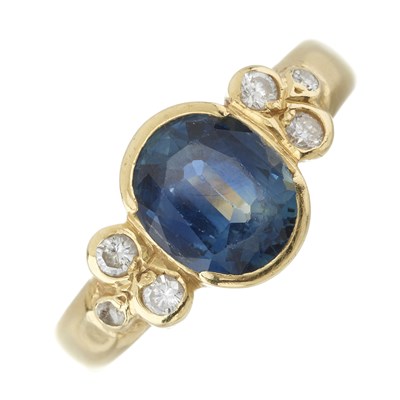 Lot 89 - An 18ct gold sapphire and diamond dress ring