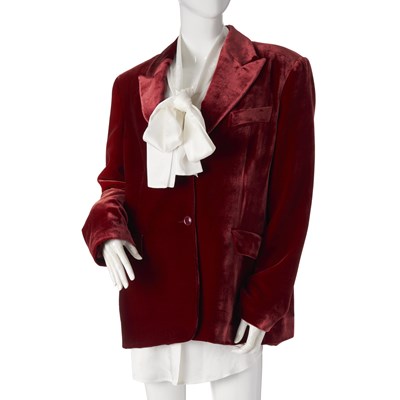 Lot 312 - Moschino Boutique, a red velvet blazer and white blouse.