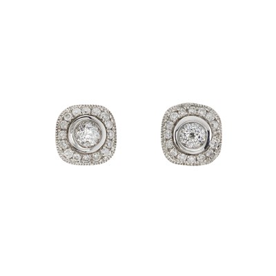 Lot 134 - A pair of 14ct gold diamond cluster stud earrings