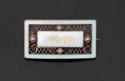 Lot 20 - Marius Hammer, a silver enamel brooch