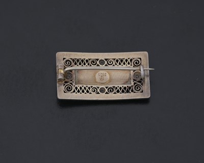 Lot 20 - Marius Hammer, a silver enamel brooch