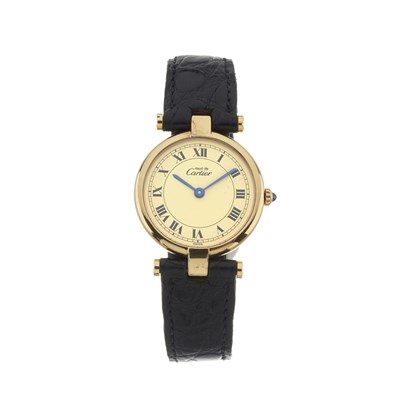 Lot 146 - Cartier, a silver-gilt Must De Cartier Vendome wrist watch