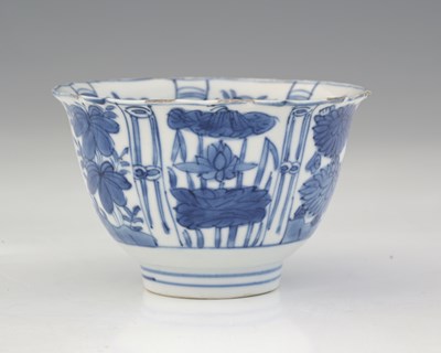 Lot 339 - A Chinese blue and white crow cup, in the...