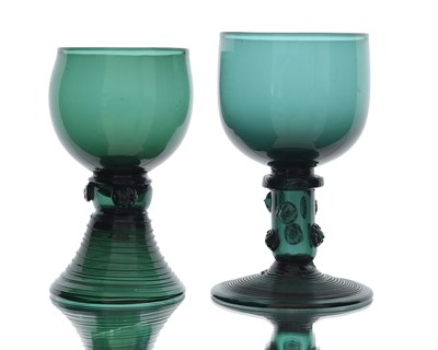 Lot 387 - A George III Bristol green glass wine glass,...