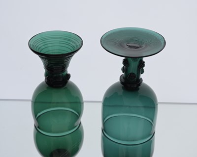 Lot 387 - A George III Bristol green glass wine glass,...