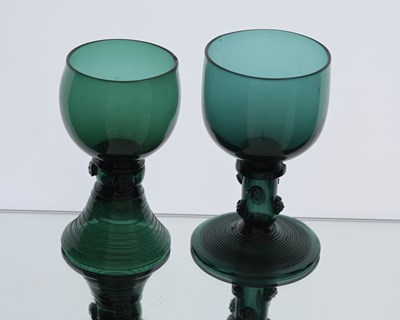 Lot 387 - A George III Bristol green glass wine glass,...