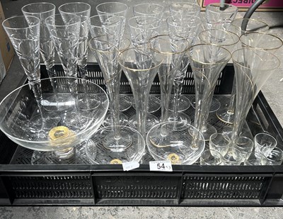 Lot 54 - A quantity of glasses to include champagne...