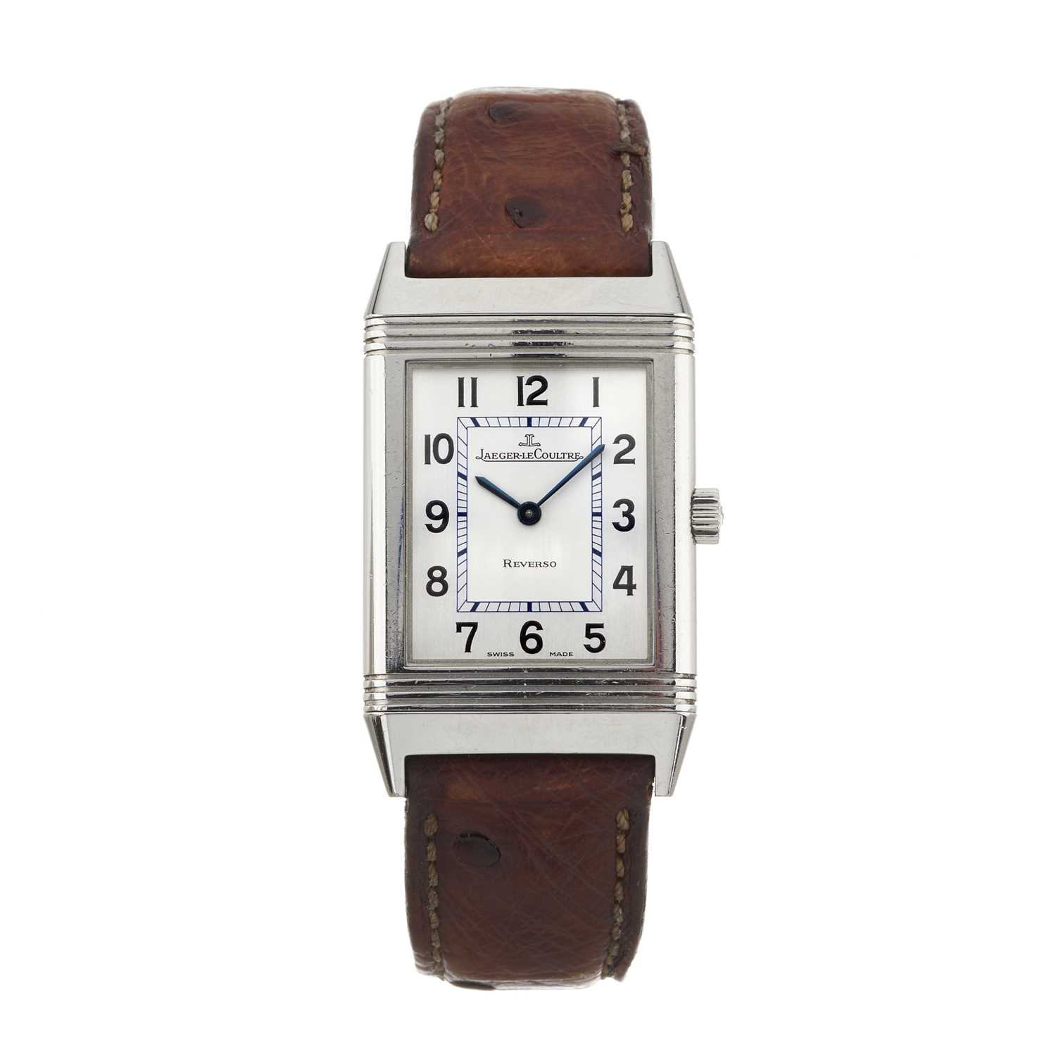Lot 156 - Jaeger-LeCoultre, a stainless steel Reverso wrist watch
