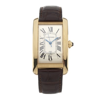 Lot 148 - Cartier, an 18ct gold Tank Américaine wrist watch