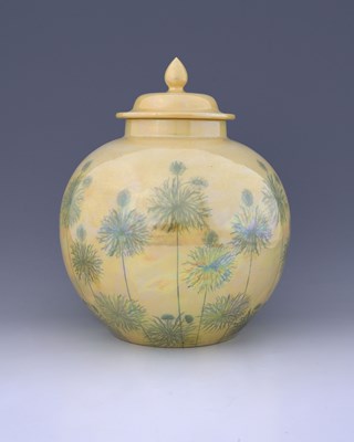 Lot 522 - Ruskin Pottery, a Dandelion painted yellow...