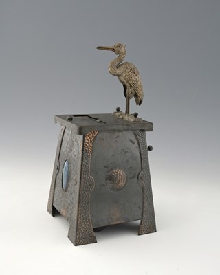 Lot 98 - An Arts and Crafts Ruskin set coppered metal...