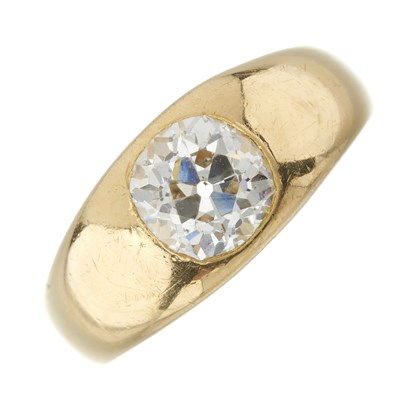 Lot 37 - An early 20th century 18ct gold diamond single-stone band ring