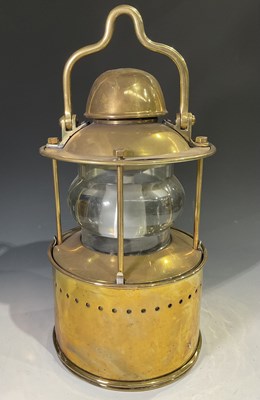 Lot 184 - Eli Griffiths, a brass safety lantern, circa...