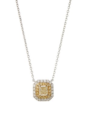 Lot 115 - An 18ct gold yellow diamond and diamond necklace