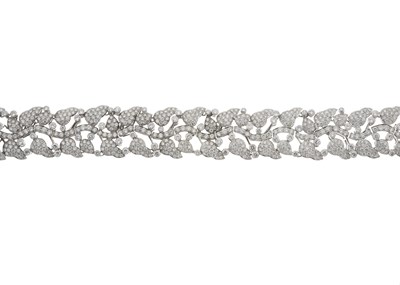 Lot 55 - A diamond foliate line bracelet
