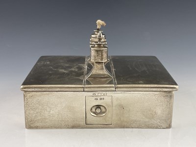 Lot 203 - An Edwardian silver cigar humidor, Percy...