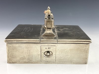 Lot 203 - An Edwardian silver cigar humidor, Percy...