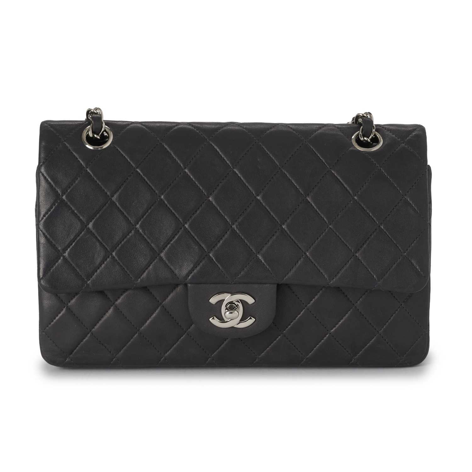 Lot 222 - Chanel, a charcoal Medium Classic Double Flap handbag.
