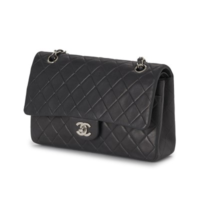 Lot 222 - Chanel, a charcoal Medium Classic Double Flap handbag.