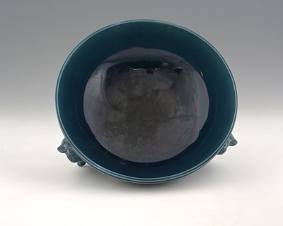 Lot 593 - A Wedgwood majolica novelty bowl, 1889, teal...