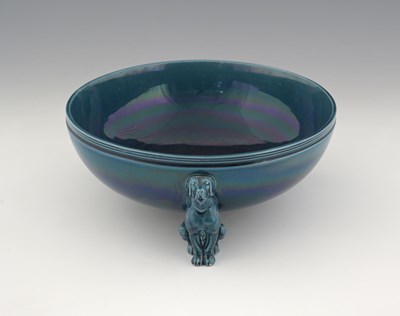 Lot 593 - A Wedgwood majolica novelty bowl, 1889, teal...