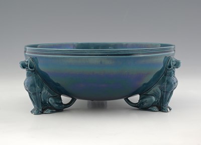 Lot 593 - A Wedgwood majolica novelty bowl, 1889, teal...