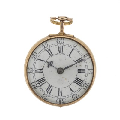 Lot 183 - George Clarke, London, a George II repoussé pair case pocket watch