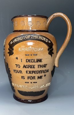 Lot 140 - A Doulton stoneware commemorative jug, General...